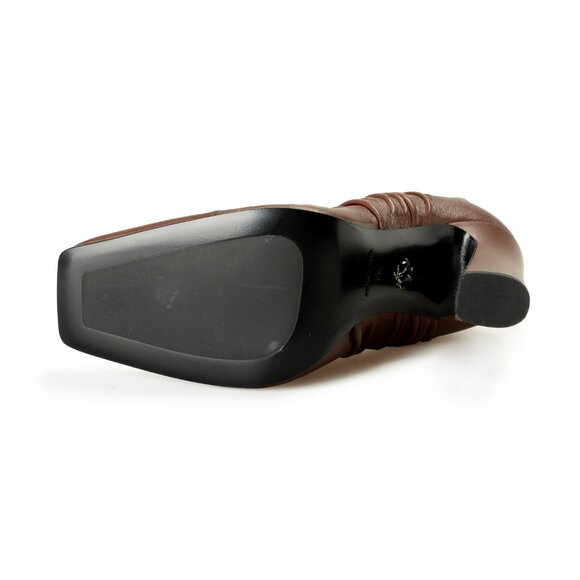 Scuderia Ferrari Women's Chocolate Brown Leather Heeled Booties Shoes US 8 IT 38 - Picture 6 of 8